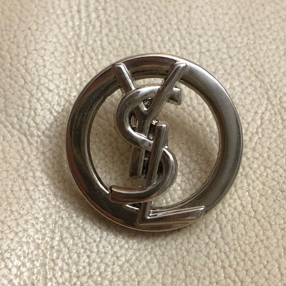 Authentic Ysl Silver Tone Button - image 1